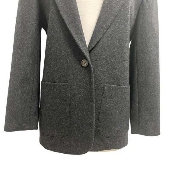 J. CREW Wool Blend Dark Academia Blazer Jacket Preppy Charcoal Gray size 4 - Picture 2 of 5